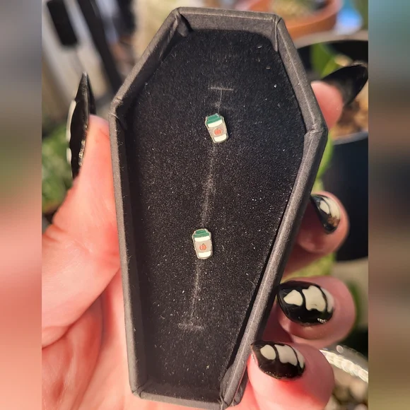 Cords Club flatback studs - pumpkin spice latte - silver - Picture 2 of 3